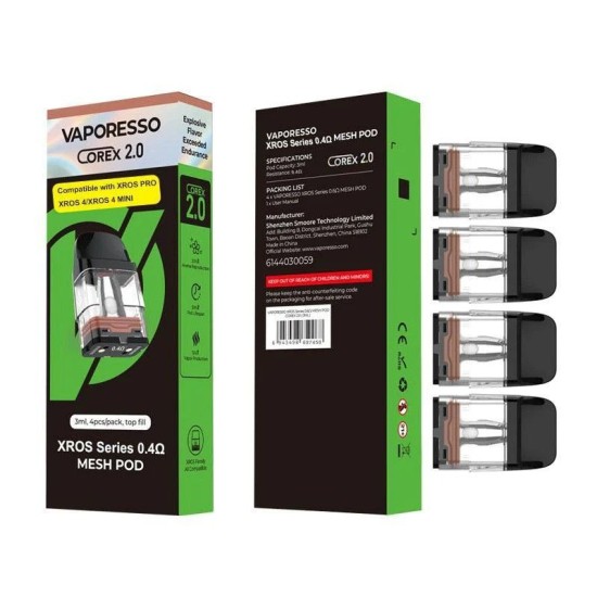 Vaporesso Xros Corex 2.0 Serisi Kartuş 4'lü Paket Vaporesso Xros Corex 2.0 Serisi Kartuş 4'lü Paket