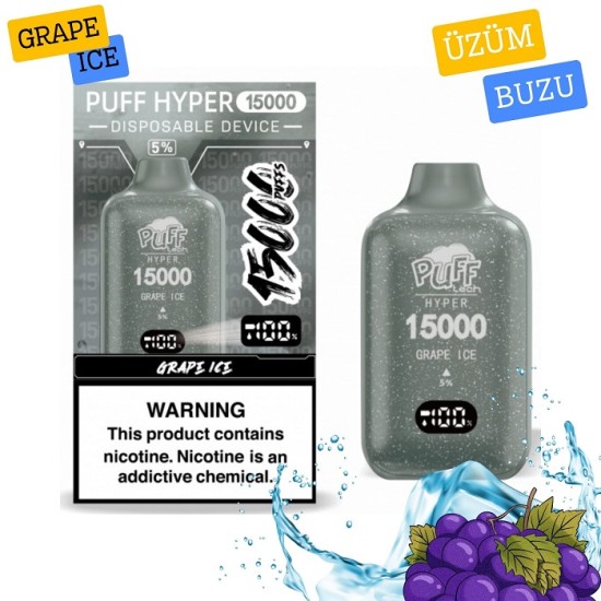 Pufftech Hyper 15000 Puff Bar %5 Nikotin Grape İce
