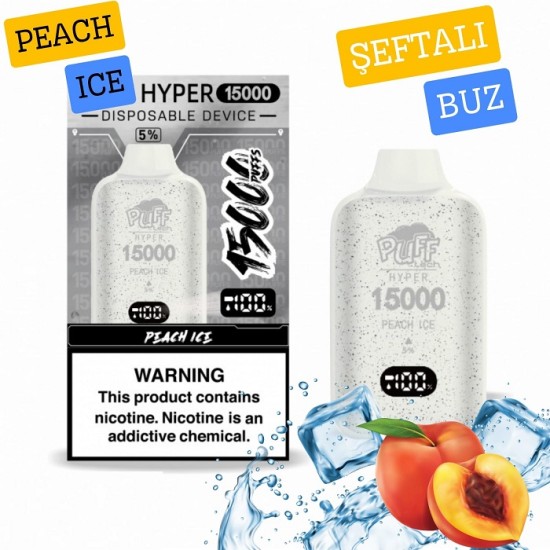 Pufftech Hyper 15000 Puff Bar %5 Nikotin Peach İce