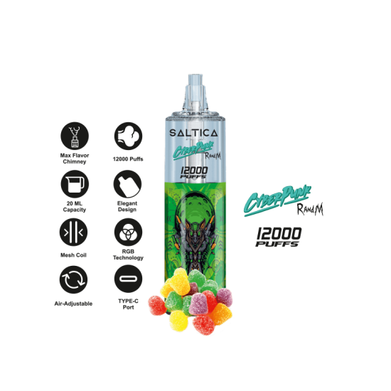 Saltica Cyberpunk 12000 Puff Bar 50mg Nikotin Gummy Drop