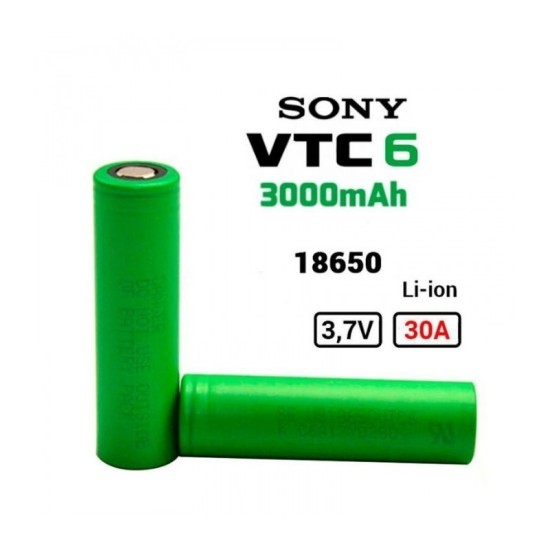 Sony VTC6 3.7V 18650 3000mAh IMR Şarjlı Pil 30A Discharge