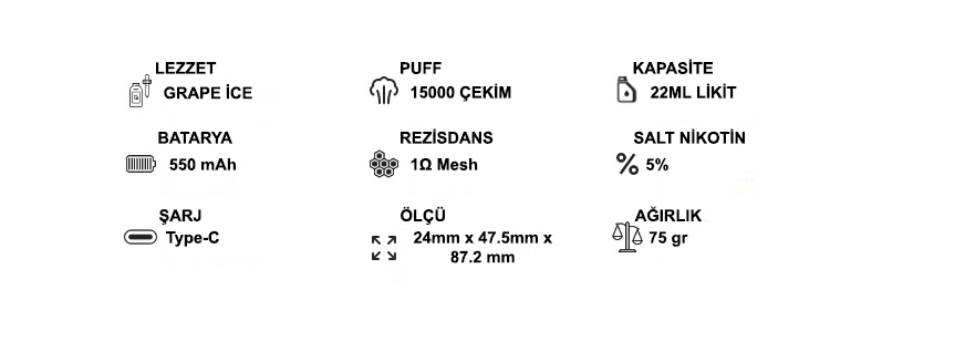 Pufftech Hyper 15000 Grape İce